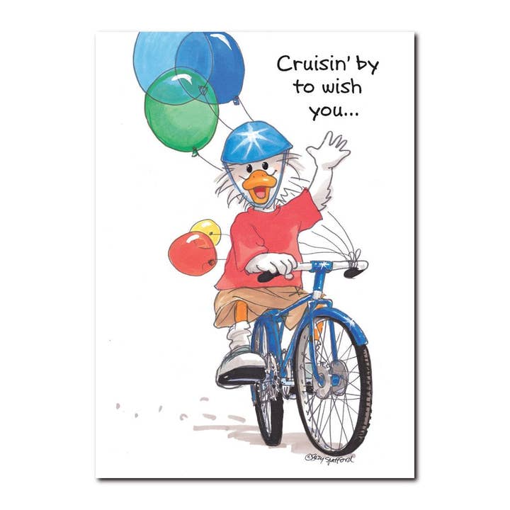 Jack on A Bike Birthday Greeting Card for wholesale by Suzy's Zoo Store