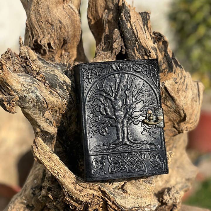 R K Handicrafts and Exporters - Wholesale Journal/Diary - Leather Journal Notebook Tree Embossed Life of Tree