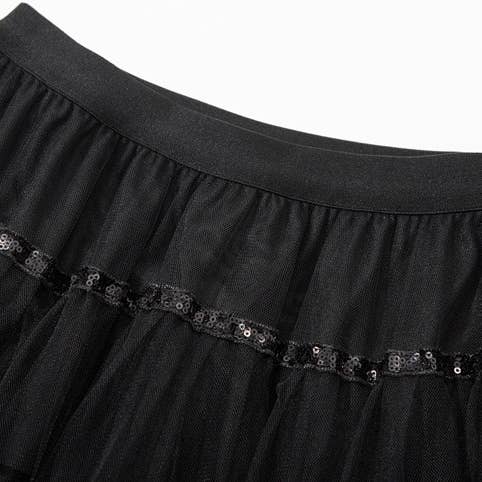 Productseeker – Engroshandel Nederdel - Dame – SK039 Lagdelt pailletmesh nederdel - mellemlang, elastisk talje