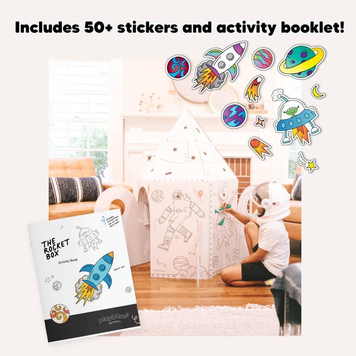 Playboxes - Wholesale DIY Craft Kit - Kids - The Rocket Box Coloring Cardboard Playhouse Toy for Kids