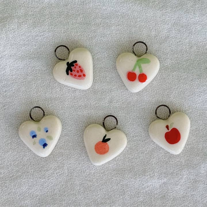 Tiny Fruit Porcelain Charm for wholesale by Terra Clay Co.