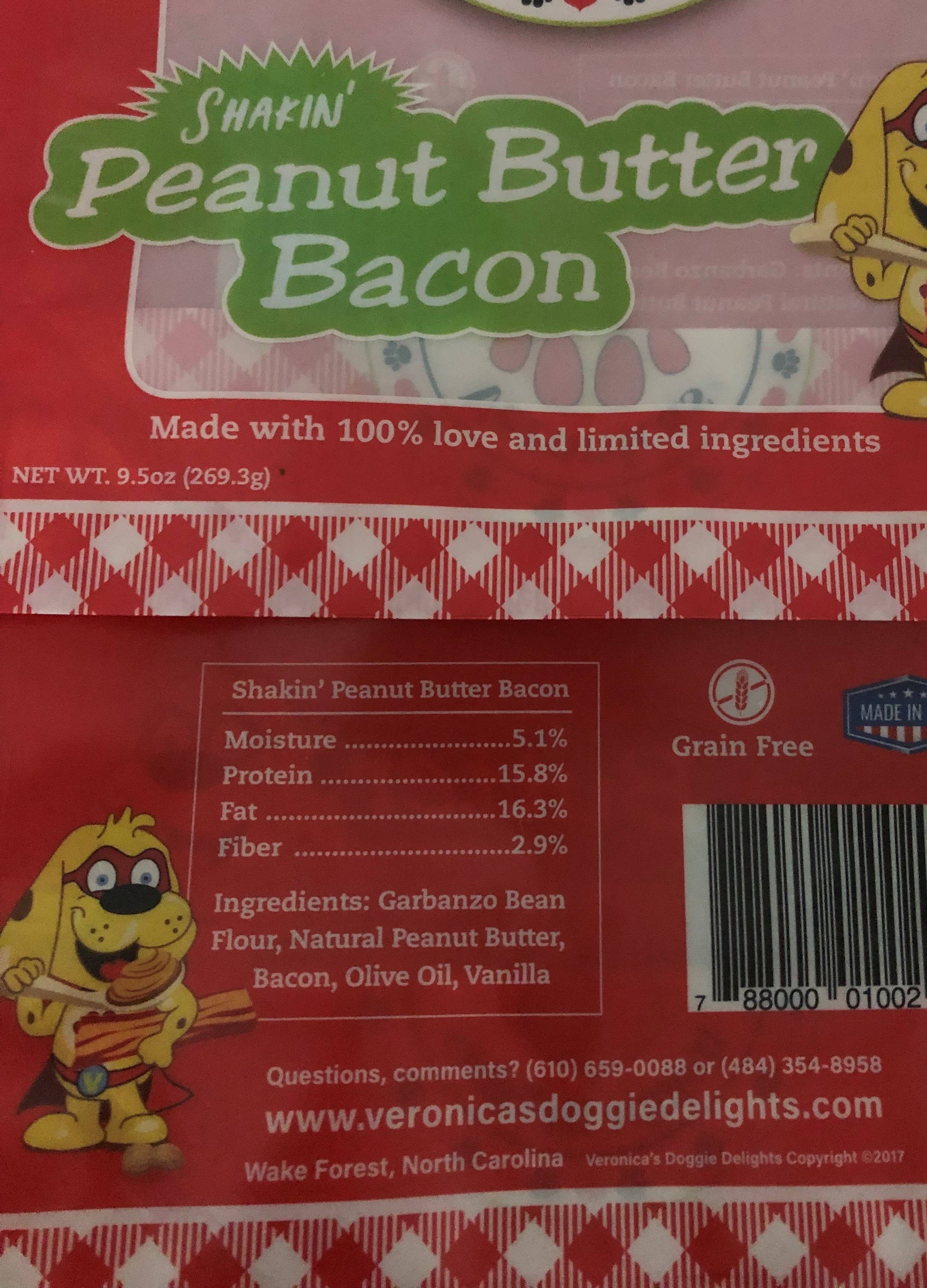 Veronica's Doggie Delights - Wholesale Pet Treats - Dog - Shakin' Peanut Butter Bacon1