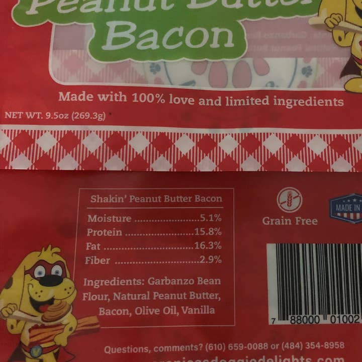 Veronica's Doggie Delights - Wholesale Pet Treats - Dog - Shakin' Peanut Butter Bacon1