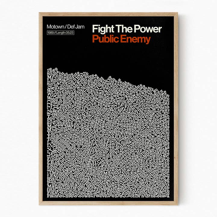 Fight the Power - Public Enemy - Song Lyric Print for wholesale by Reign&Hail