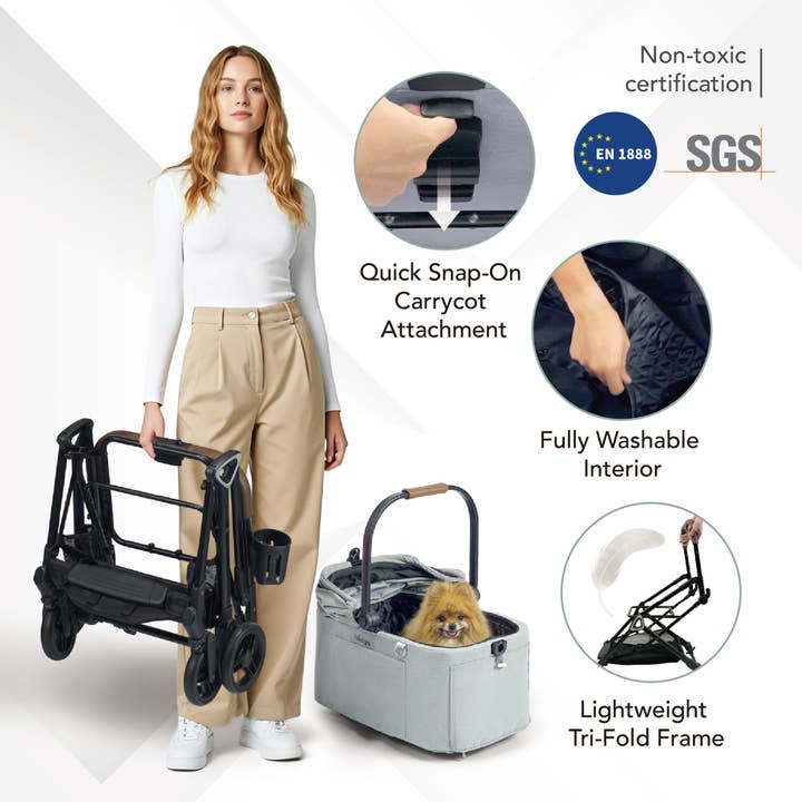 Ibiyaya - Wholesale Pet Travel Bowl - Cat/Dog - Ibiyaya Tinker Small Detachable Pet Stroller
2