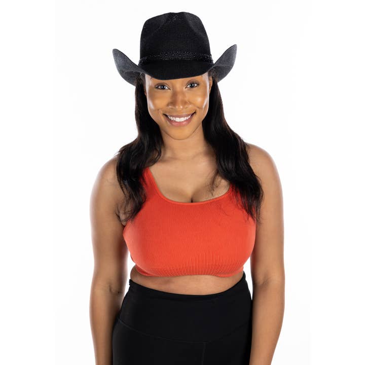 Funky Junque - Venta al por mayor Sombrero cowboy - Mujer - Sombrero de vaquero para mujer - Negro2