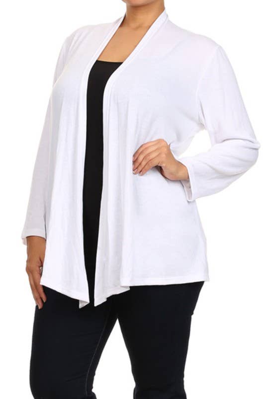 Chris & Carol Apparel - Wholesale Cardigan - Women's - X9029-140 Essential Plus Size Knit Cardigan3