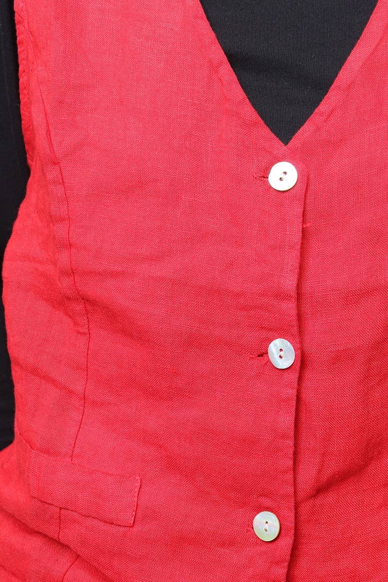 LÉA & LUC - Wholesale Button Down Shirt - Women's - Sleeveless shirt in 100% Linen REF. 514651