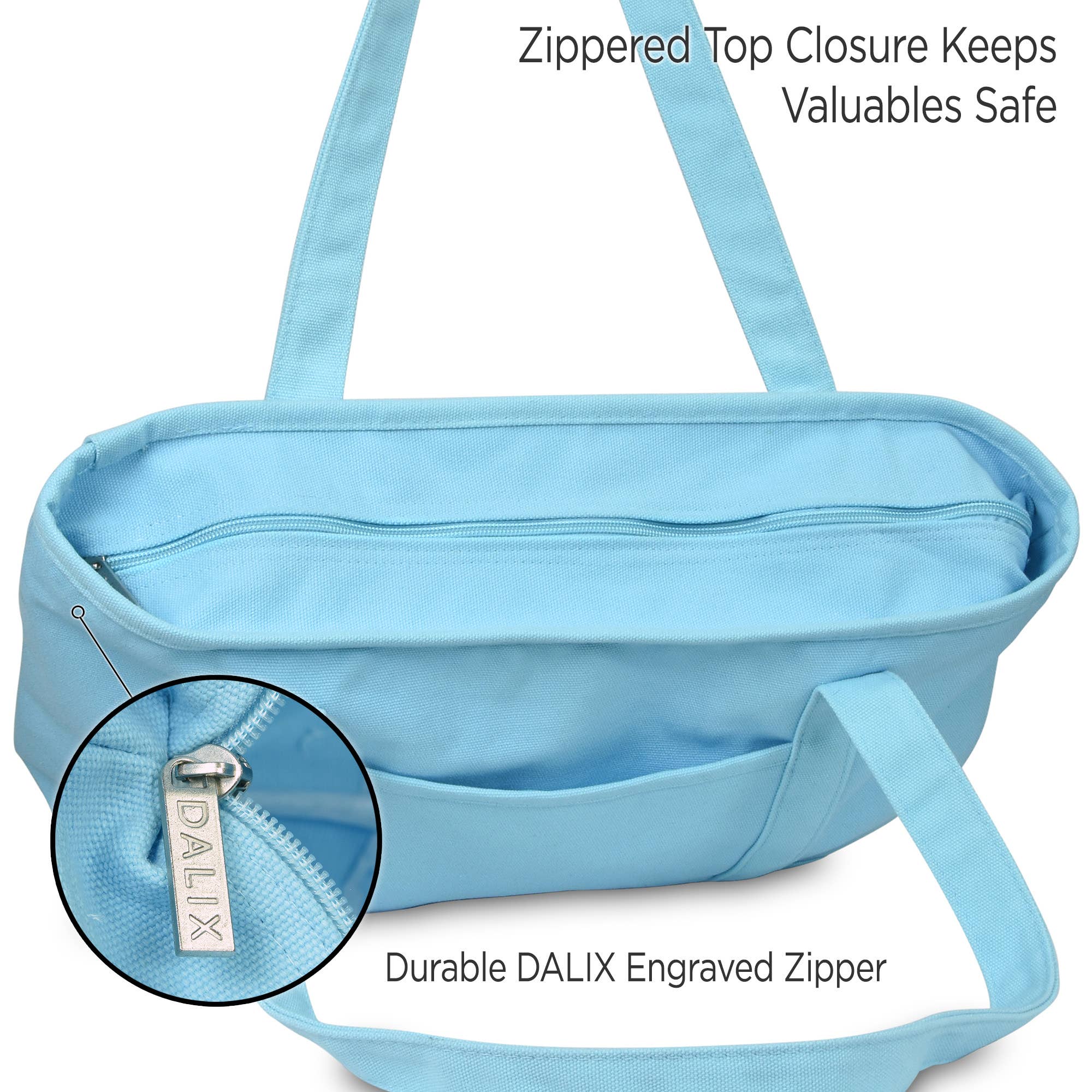 Dalix – wholesale Tote bag – Women's – DALIX 20" Solid Color Cotton Canvas Shopping Tote Bag17