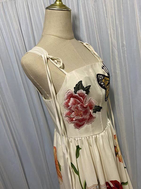 Multicolore Robe d'été à bretelles brodée 3D SY112 en vente sur Faire5