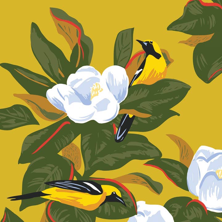 Rigel Paper – Impressão artística por atacado – Impressão Artística de Pássaros Oriole e Flores de Magnólia