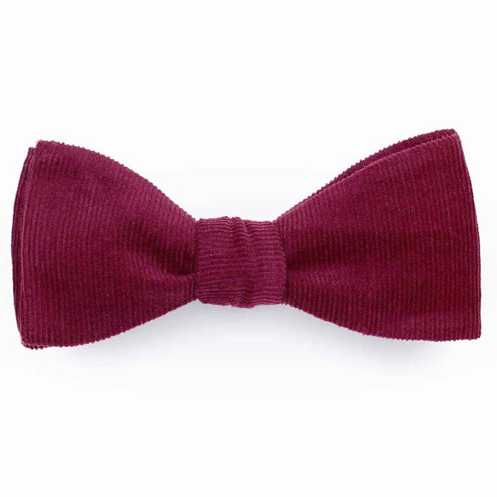 Le Coq en Pap' - Vendita all'ingrosso Papillon - Uomo - Papillon in velluto rosso bordeaux tinta unita