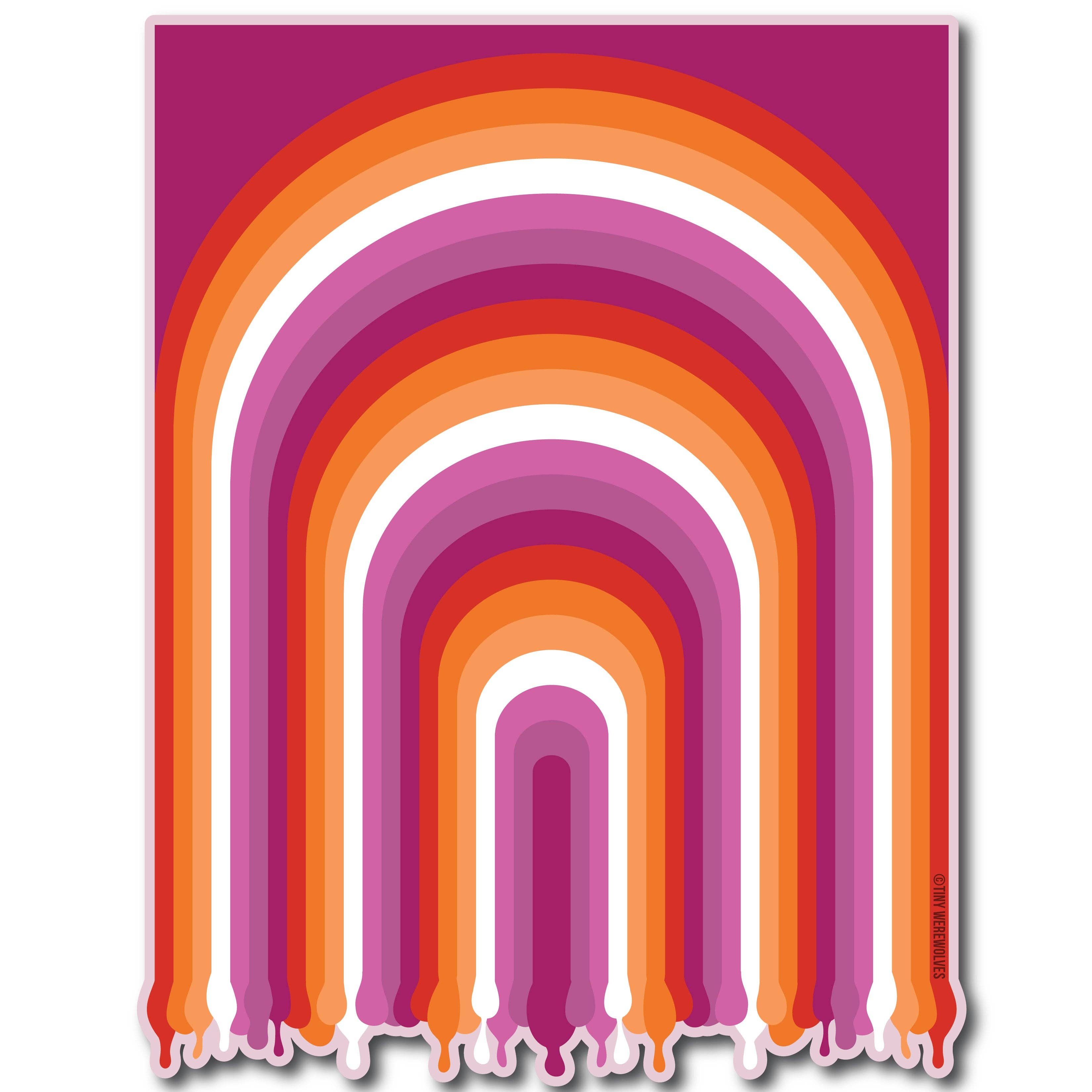 Tiny Werewolves - Wholesale Sticker - Lesbian Dripping Rainbow Sticker1