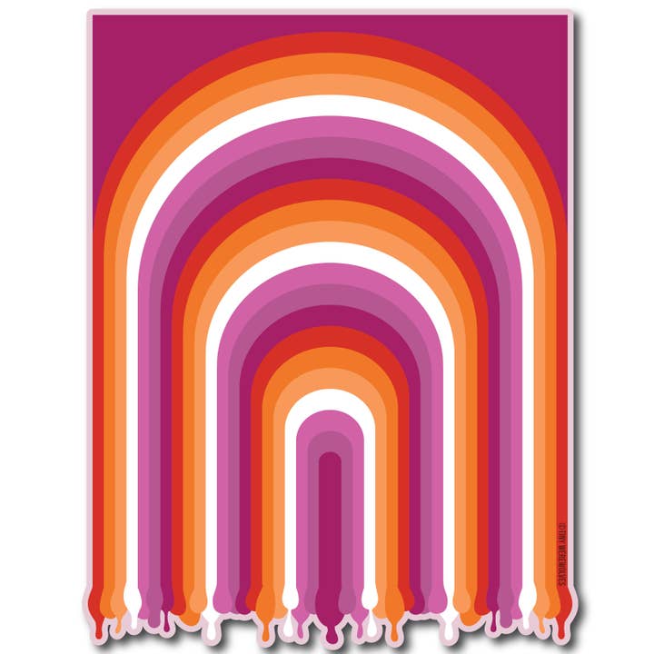 Tiny Werewolves - Wholesale Sticker - Lesbian Dripping Rainbow Sticker1