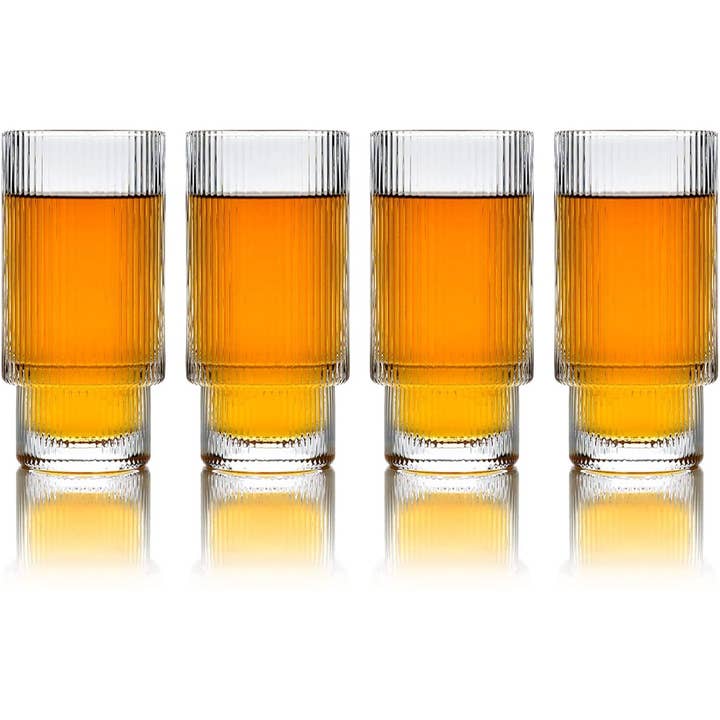 Greenline Goods - Wholesale Drinking Glass/Cup - Ripple Drinking Glasses (Set of 4)8