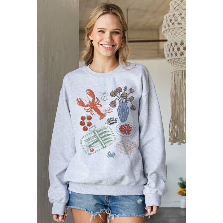 BLUME & CO. - Vente Sweat-shirt à imprimés – femme - Sweat-shirt graphique SARDINE PICNIC2