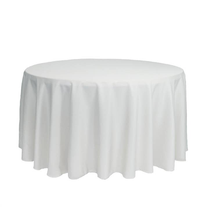 YOUR CHAIR COVERS - Wholesale Tablecloth - 120 inch Polyester Round Tablecloth White