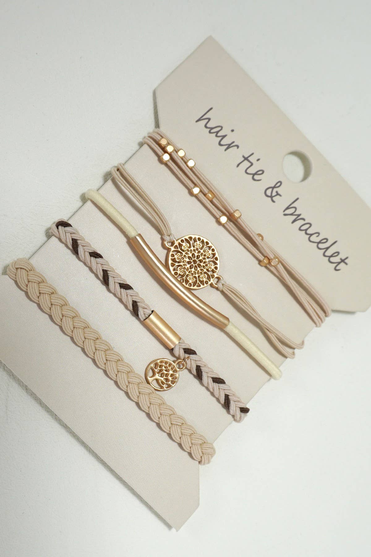 JOSSLYN by wall to wall - Vente Élastique à cheveux - Bracelet à nœud fonction double boho | Bracelet et élastiques à cheveux 40BH10012