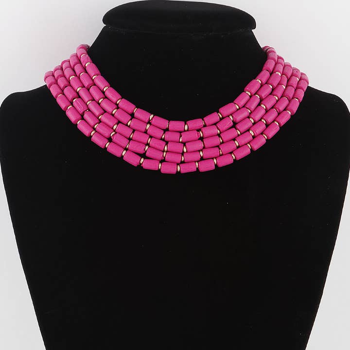 3AM BY H&D ACCESSORIES - Wholesale Beaded/Pearl Necklace - Multi Tube Beaded Necklace