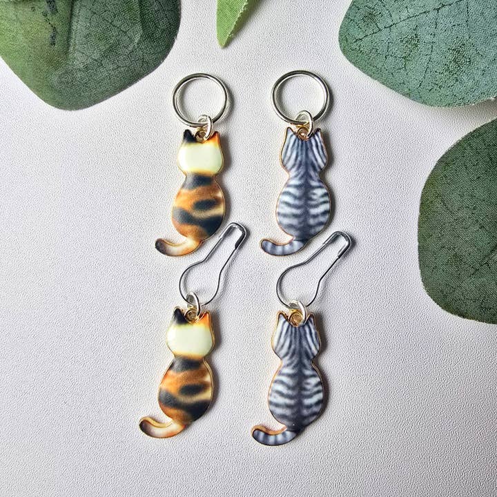 Ellie Cat Stitch Markers for wholesale by Knit and Purr