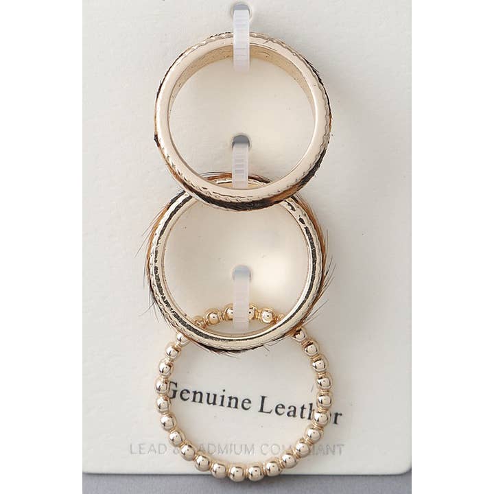 Lemon Tree - Wholesale Jewelry Set - Animal Print Band N Bead Rings Set3