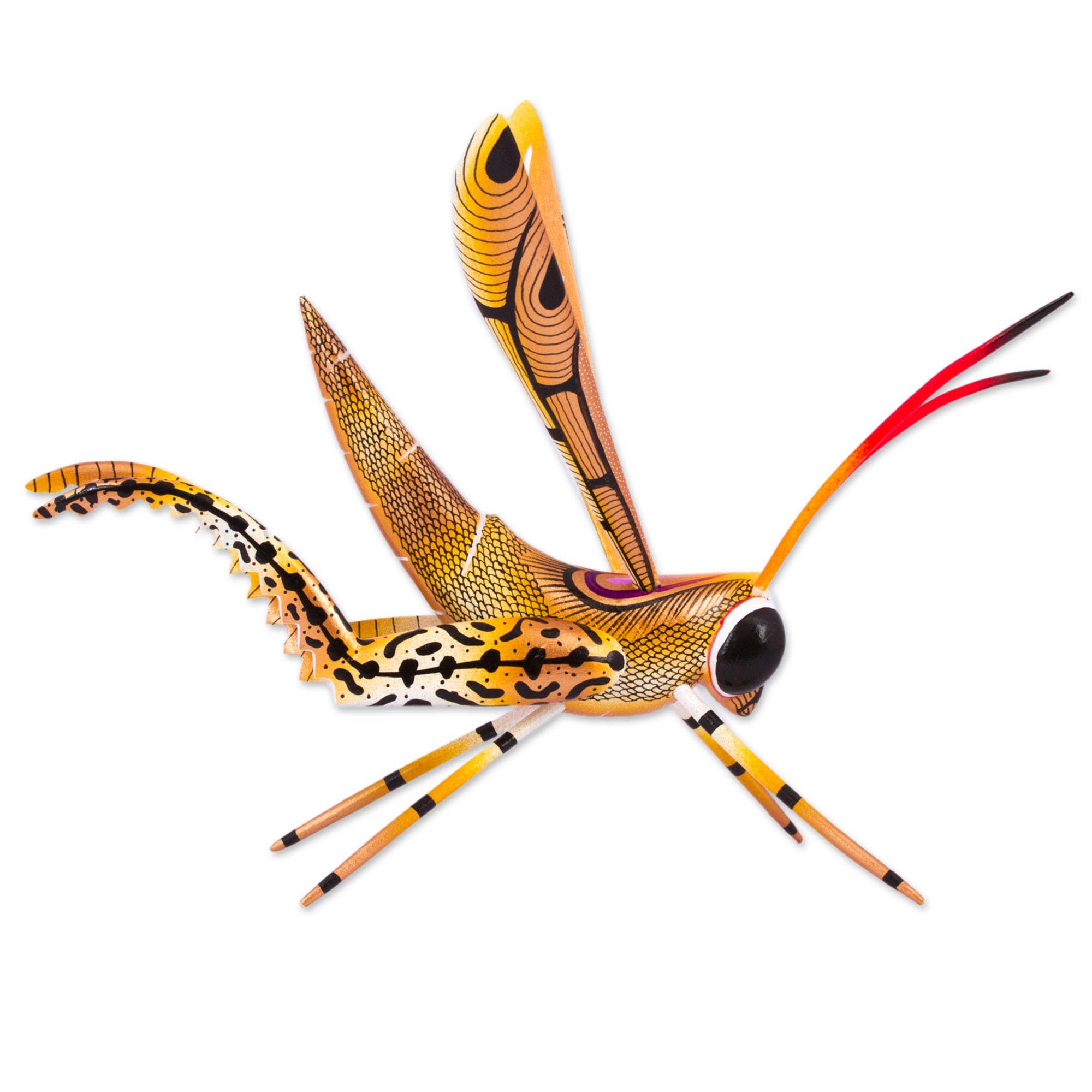 NOVICA - Vente Sculpture - Sculpture Alebrije de grillon doré faite main par Novica3