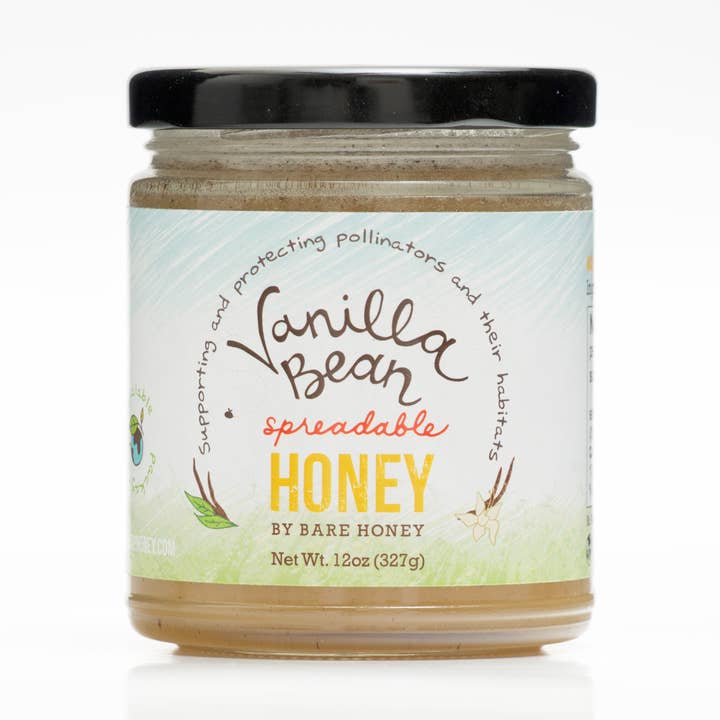 Vaniljbönsspridbar honung 12 oz glasburk för wholesale av Bare Honey