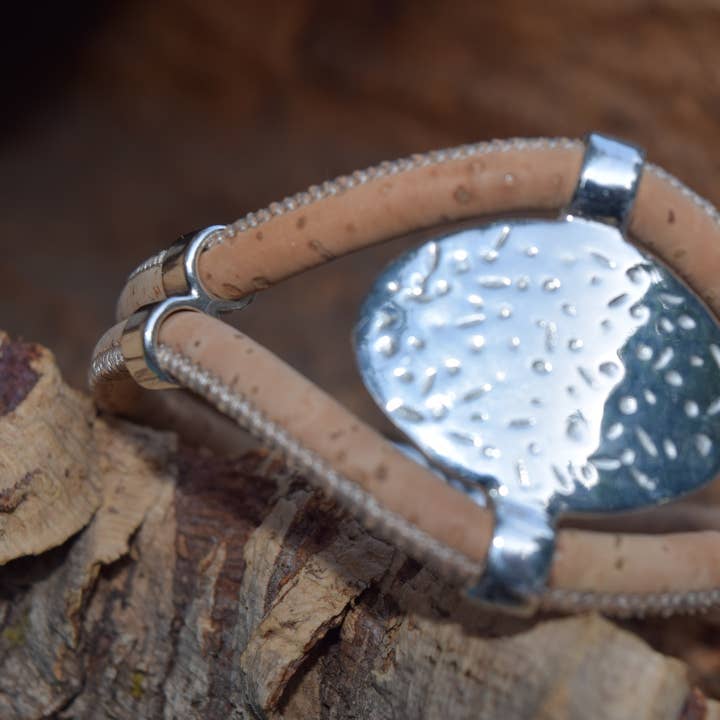 Sterling Silver Hammered Bracelet for wholesale by Cork Tree Designs