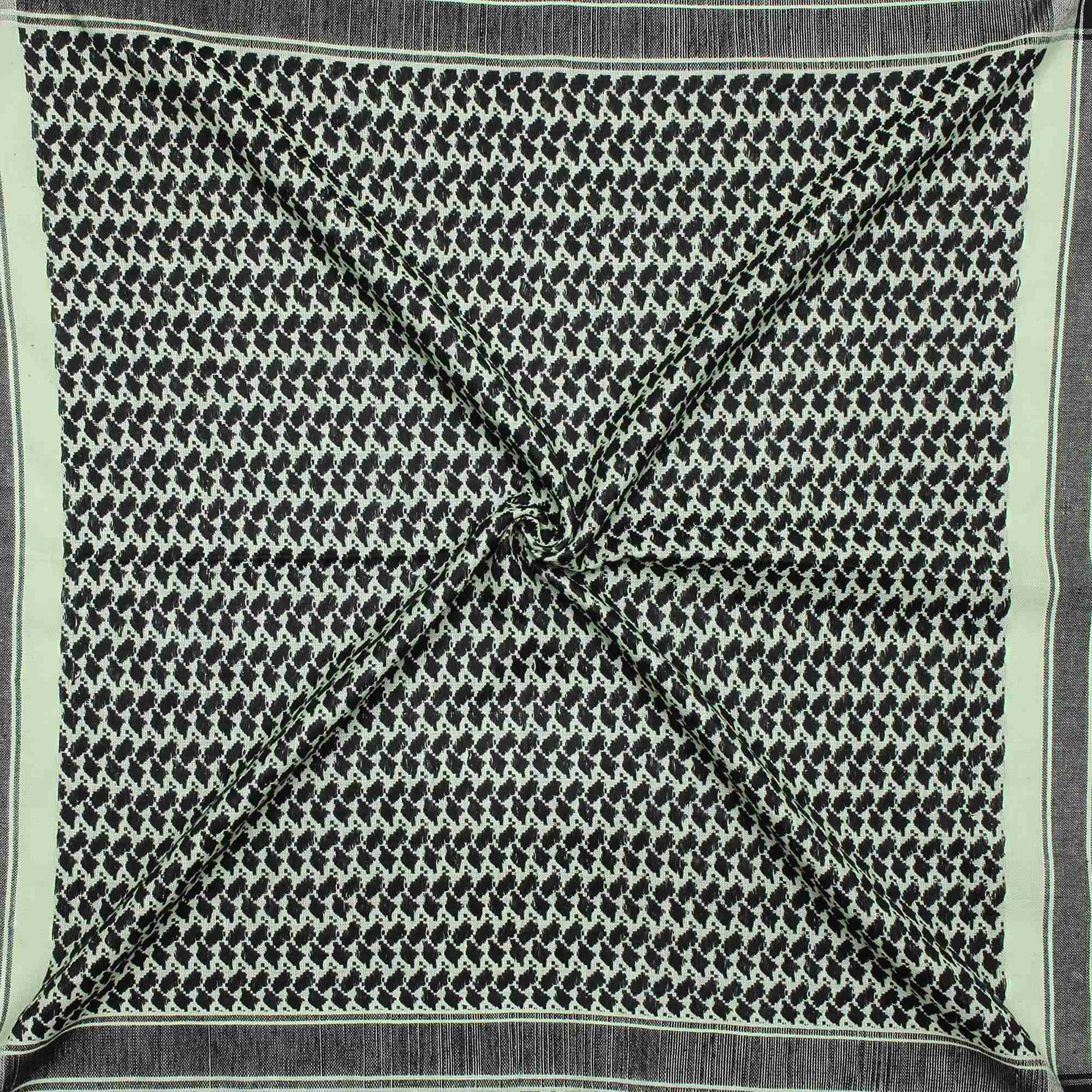 Tribal Trade GmbH – Großhandel Schal – Unisex – Palituch - Grün-Mintgrün - Schwarz - Kufiya PLO Tuch2