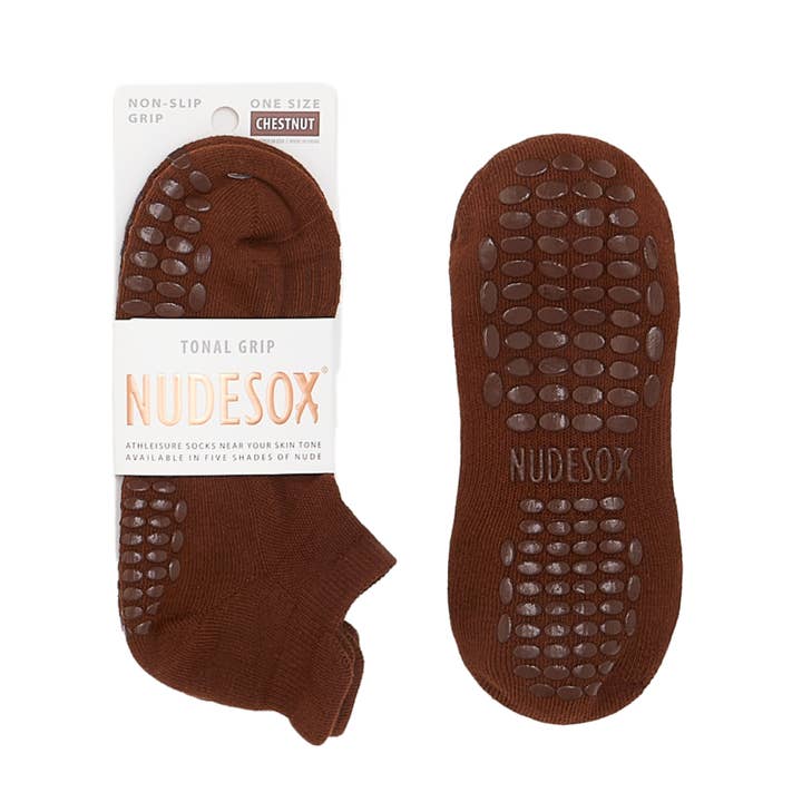Chestnut Grip Socks for wholesale by Nudesox