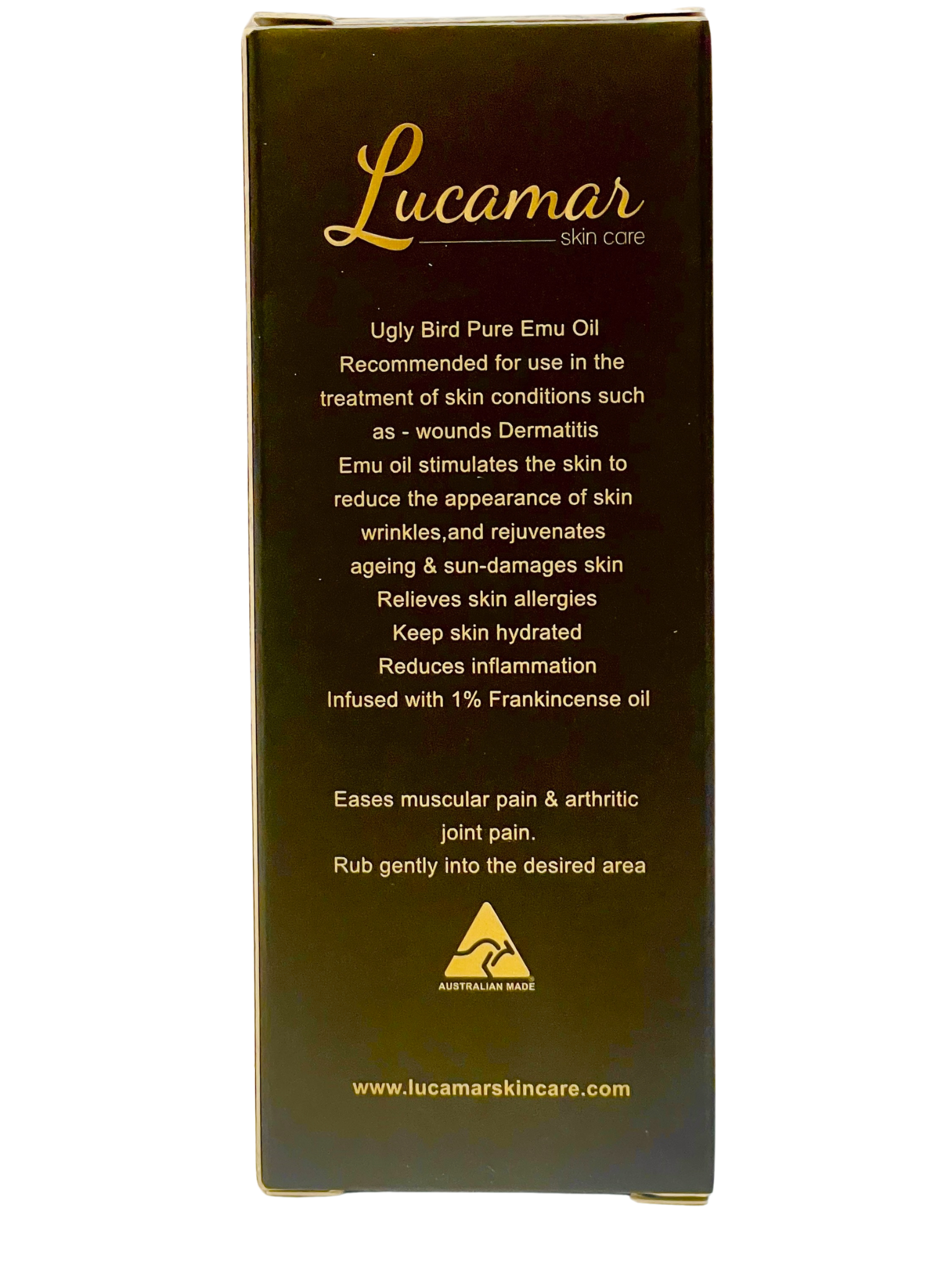 Lucamar Skin Care – wholesale Bath/body oil – Ugly Bird Emu Oil 30mls 100% Pure2