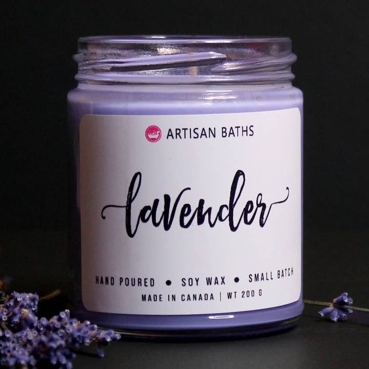 Lavender Soy Candle for wholesale by Artisan Baths