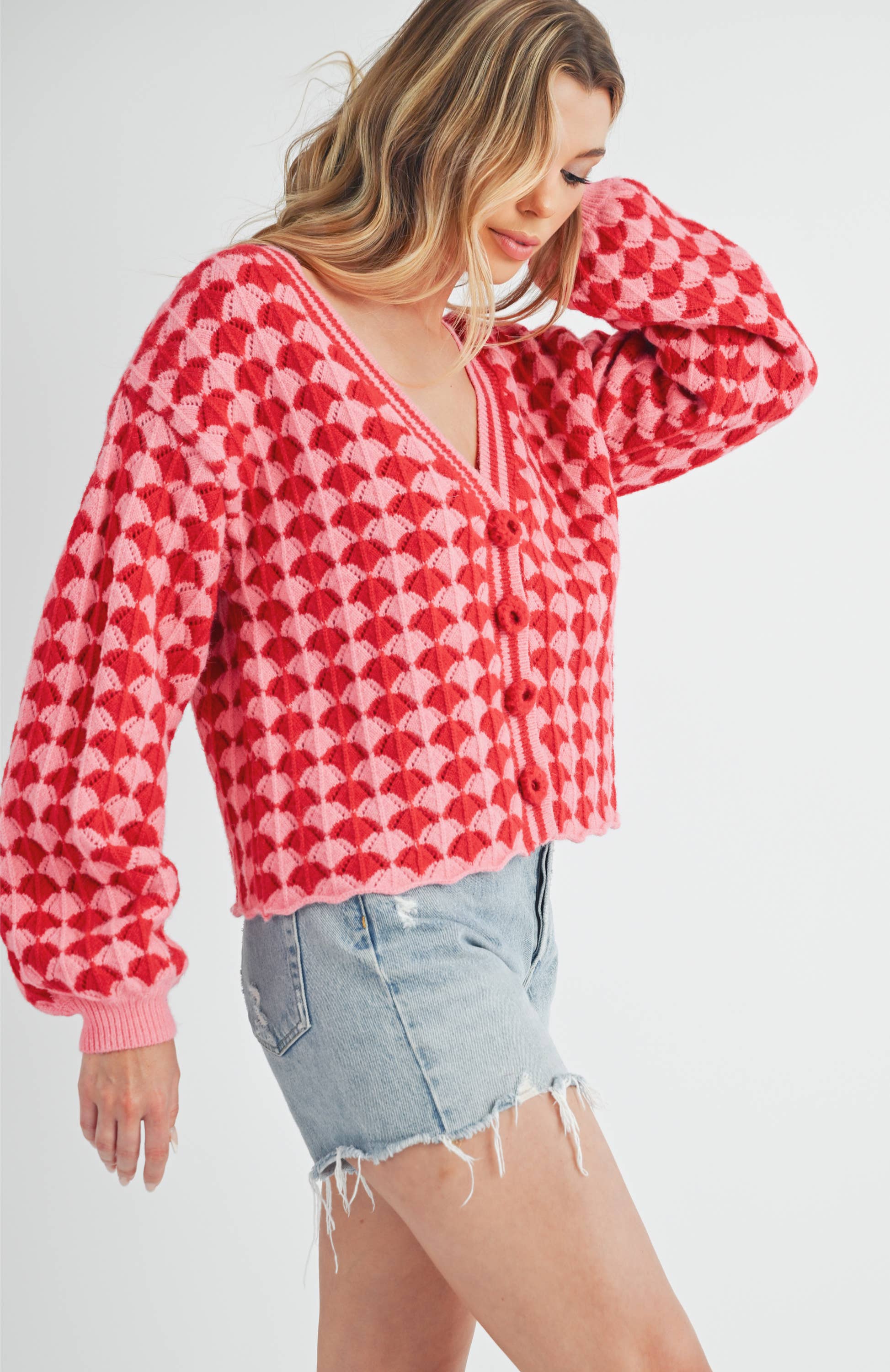 Pink Red 3210EK Fantasia Cardigan 1 for wholesale on Faire12