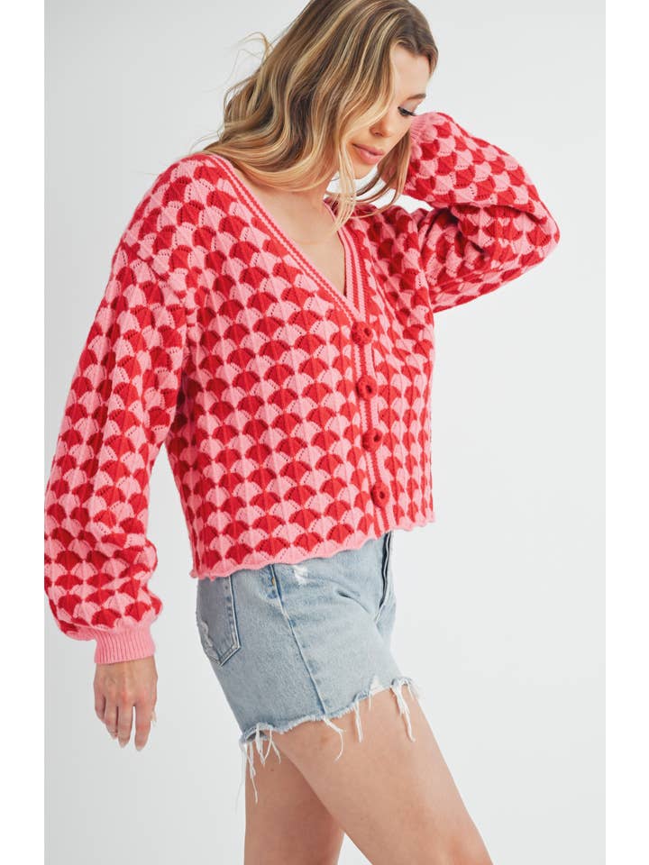 Pink Red 3210EK Fantasia Cardigan 1 for wholesale on Faire12