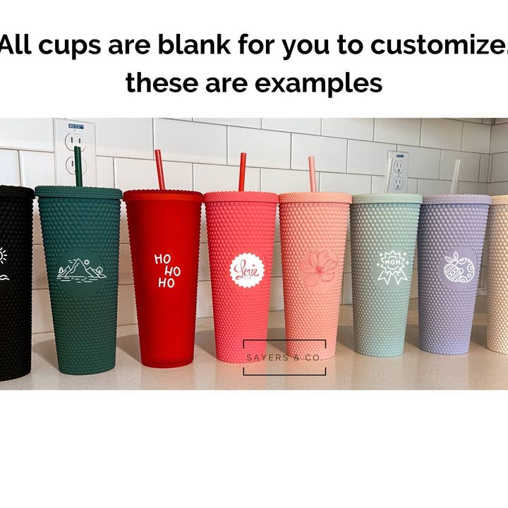 Sayers & Co. - Wholesale Insulated mug/tumbler - 24oz Matte Red Studded Double Walled Tumbler3