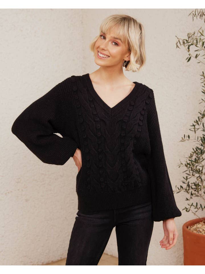 Twosisters The Label - Wholesale Knit Sweater - Women's - Hailey Knit - Black2