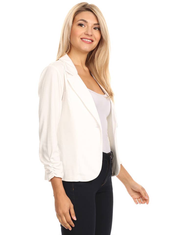 MOA COLLECTION - Venta al por mayor Blazer - Mujer - Blazer largo hasta la cintura con cierre de un botón para mujer (paquete abierto)50