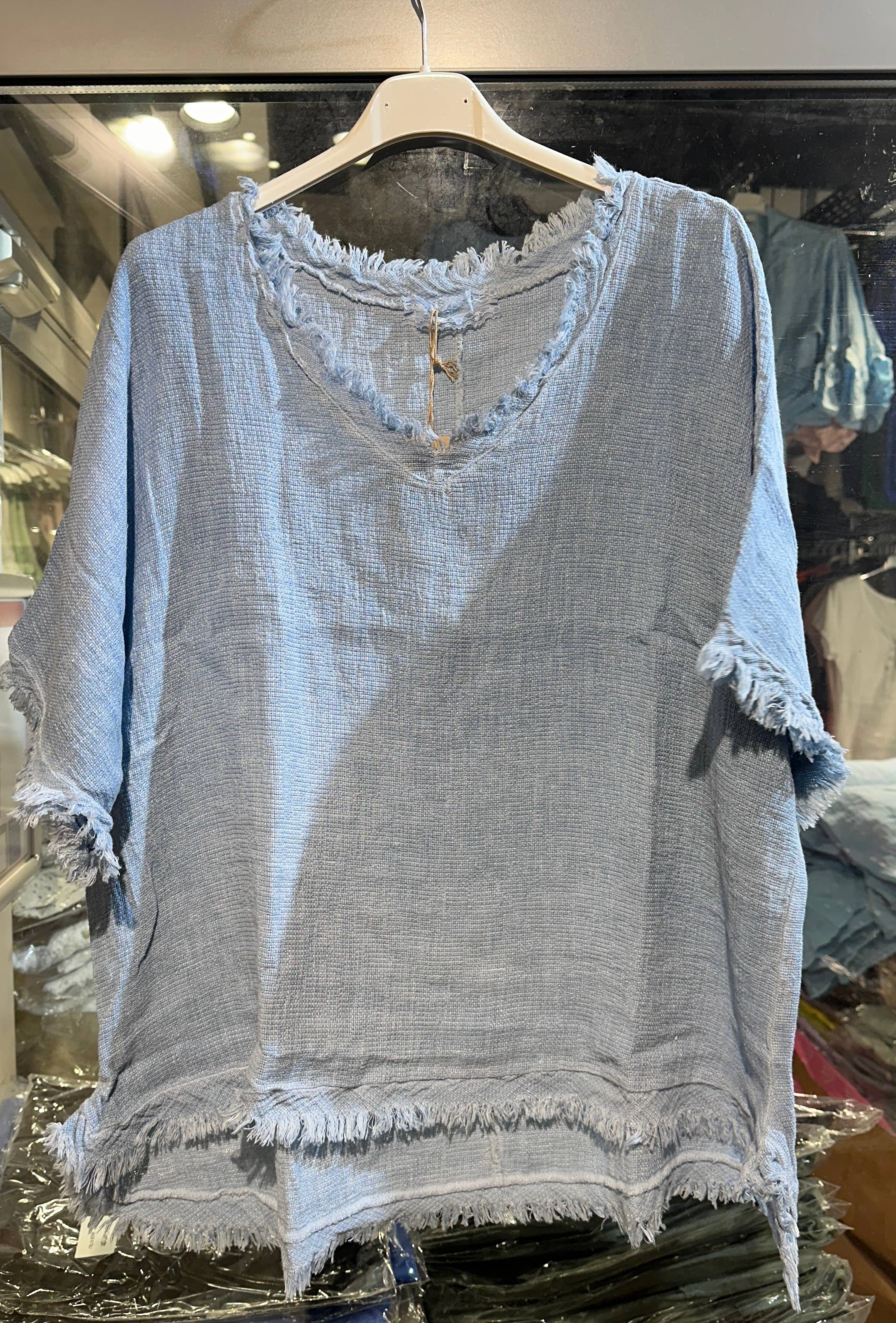 LÉA & LUC - Wholesale Blouse – Women’s - Plain blouse in 50% Linen and 50% Cotton REF. 982834