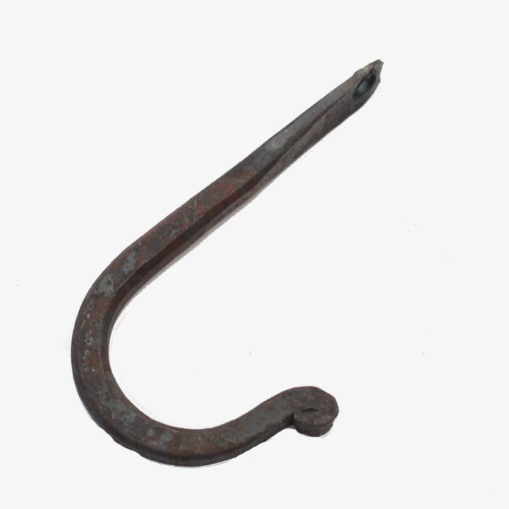Hand Forged Rustic J Wall Hook for wholesale by Milwaukee Blacksmith