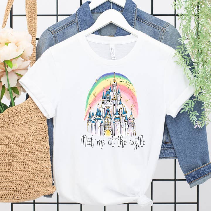 Meet Me at the Castle White Tee for wholesale by Simply Tees