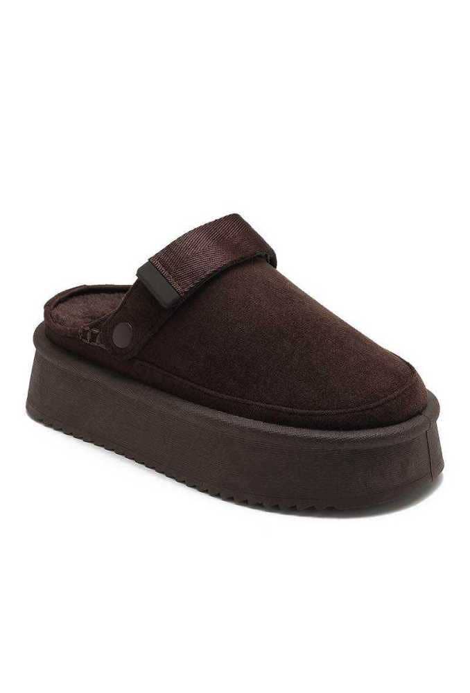 Joia Paris – wholesale Clogs – Women's – Fur-lined wedge clog with adjustable straps RU-1712