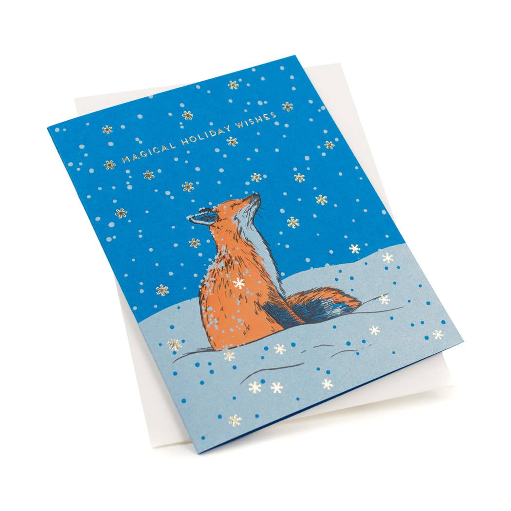 Porchlight Press Letterpress - Wholesale Season's Greetings Card - Magical Fox Card1