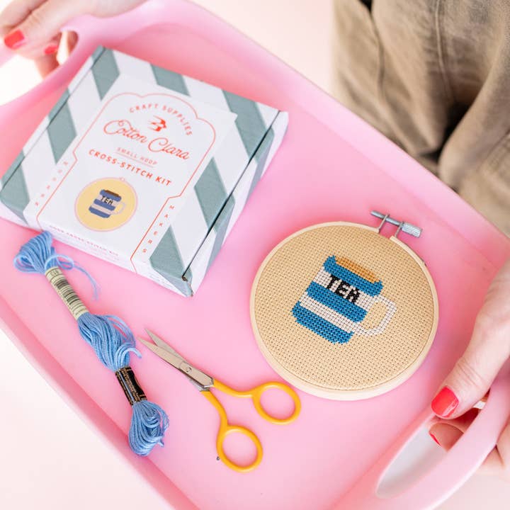 Cotton Clara Craft Kits & Supplies - Wholesale DIY craft kit - Tea Cross Stitch Kit1