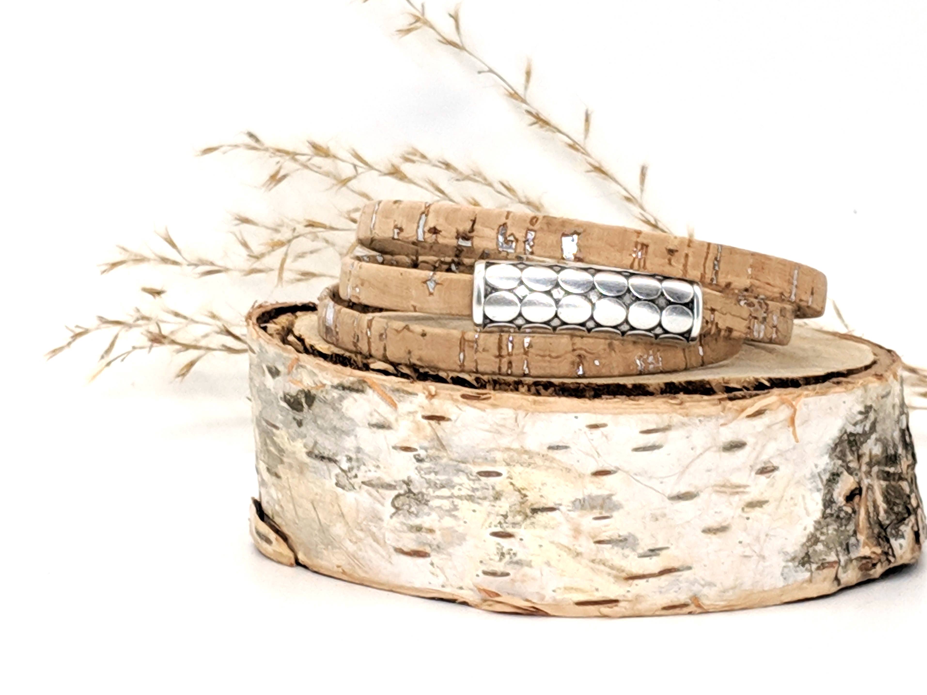 Elisabetta Studio - Wholesale Bangle Bracelet - Mod Circles - Triple Wrap Cork Bracelet2