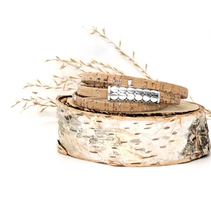 Elisabetta Studio - Wholesale Bangle Bracelet - Mod Circles - Triple Wrap Cork Bracelet2