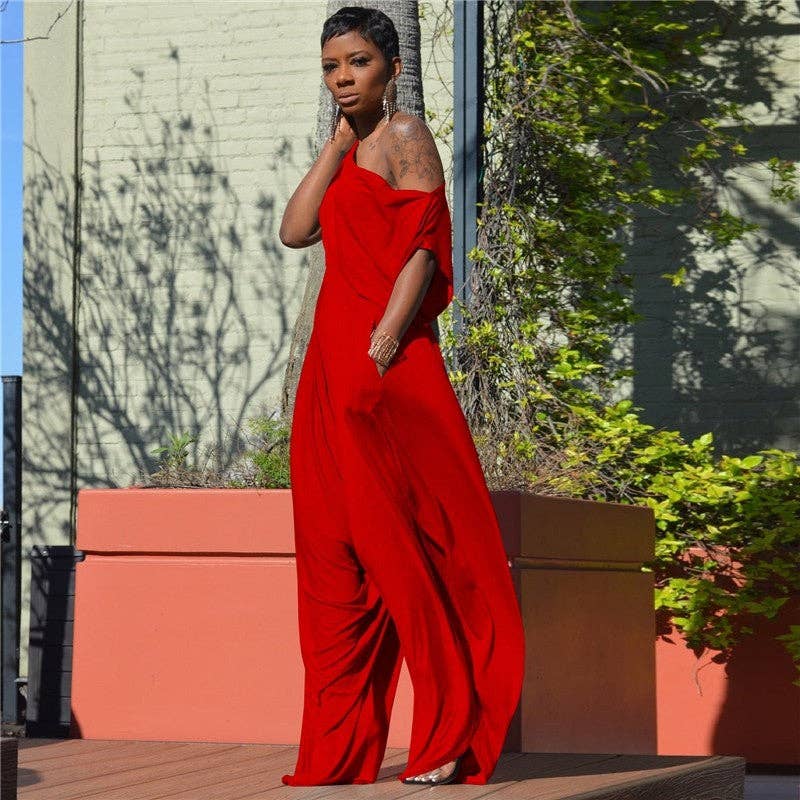 Sheer Trend - Vendita all'ingrosso Tuta intera - Donna - Completo con pantaloni harem a tinta unita e spalle scoperte.2