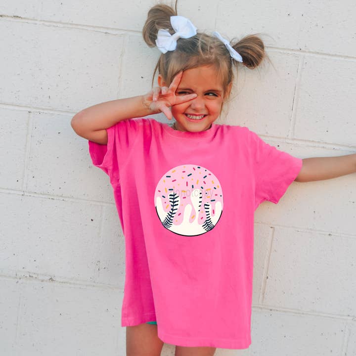 Pink Drip Baseball DTF Heat Transfer for wholesale by Trendy Transfers