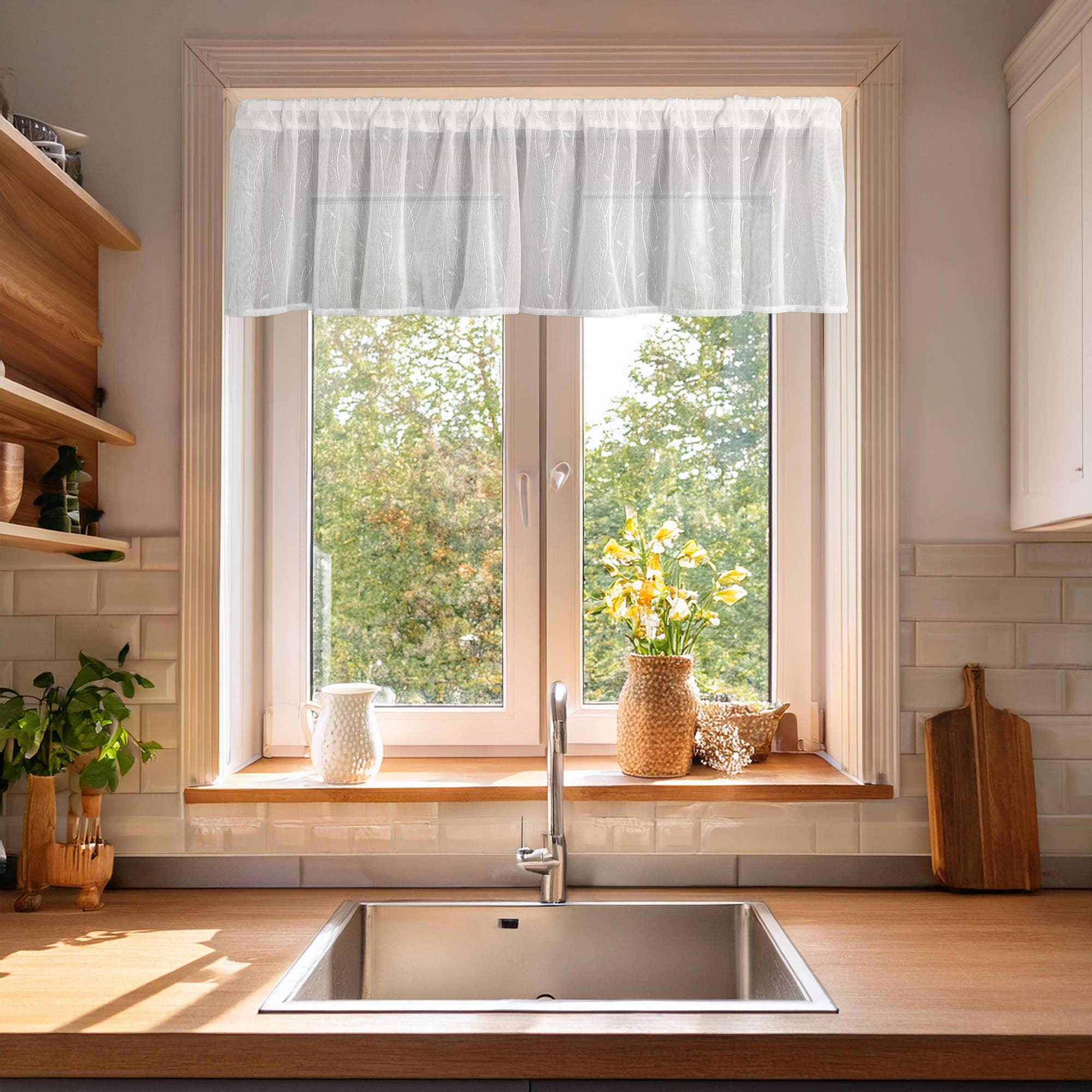 Heritage Lace - Wholesale Curtain - Prairie 60x16 White Ivory Lace Curtain Valance2