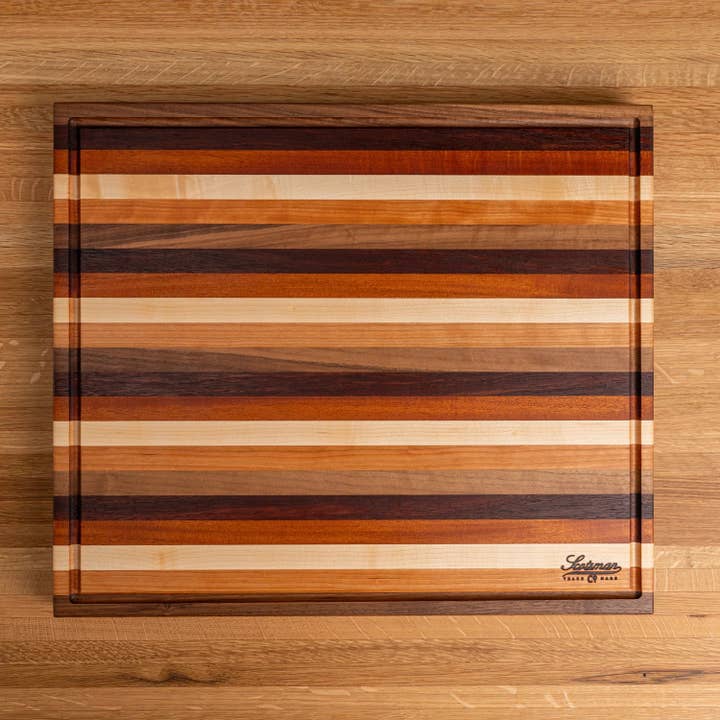 Laurel Mercantile - Wholesale Cutting Board - Striped Butcher Block with Juice Groove6