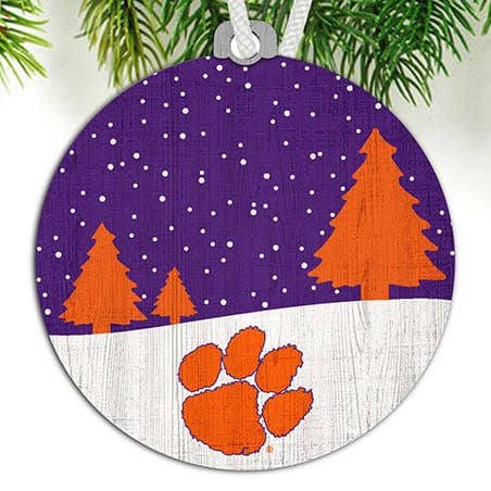 Fan Creations - Wholesale Ornament - Clemson University Snow Scene Ornament